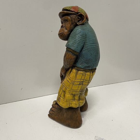 VTG 1976 Progressive Art Products 15” Chimpanzee Chimp, Not Monkey Golf Statue - Picture 7 of 9
